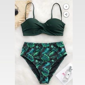 Cupshe FULL OF GREEN PRINT BIKINI SET